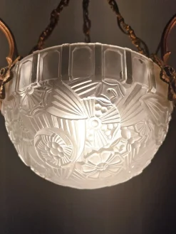 Art Deco Kronleuchter von Hettier & Vincent, France, 1920er