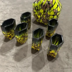 Art Deco Rosolio Set aus Aventurin Murano Glas, 1940er, 7