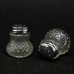 Art Deco Salzbehälter aus Kristallglas, Großbritannien, 1950er, 2er Set
