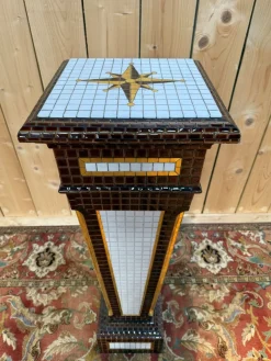 Art Deco Sockel aus glasiertem Steingut, 1920er