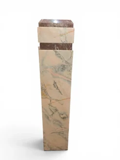 Art Deco Sockel aus rotem Marmor, frühes 20. Jh