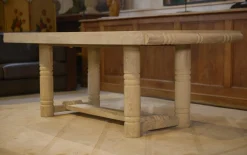 Art Deco Tisch aus gekalkter Eiche im Stil von Jean-Charles Moreux, 1940er