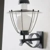 Außenwandlampe mit Metallschirm und Glasdiffusor von Bega, 1970er