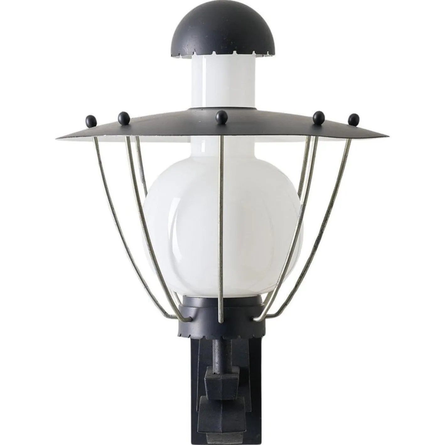 Außenwandlampe mit Metallschirm und Glasdiffusor von Bega, 1970er