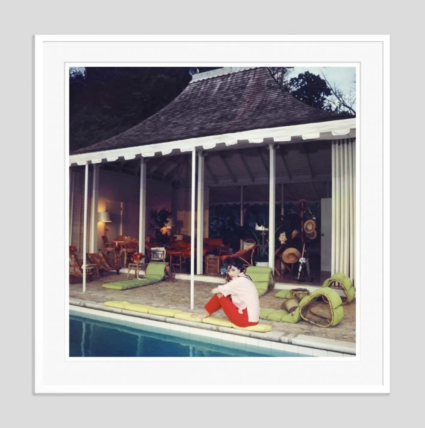 Babe Paley Oversize C Print Framed in White by Slim Aarons