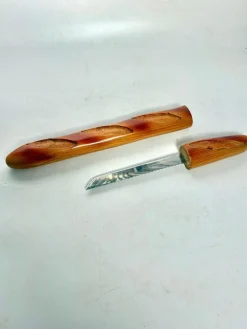 Baguette Messerblock aus Holz, Frankreich, 1970er