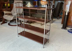 Bauhaus Étagère aus gebogenem Stahl & Blech, 1930er