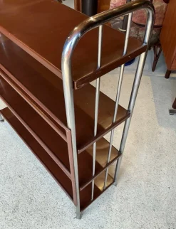 Bauhaus Étagère aus gebogenem Stahl & Blech, 1930er