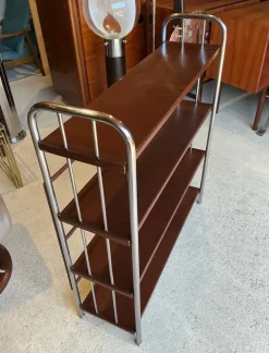 Bauhaus Étagère aus gebogenem Stahl & Blech, 1930er