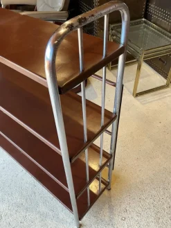 Bauhaus Étagère aus gebogenem Stahl & Blech, 1930er
