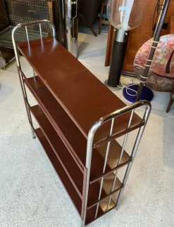 Bauhaus Étagère aus gebogenem Stahl & Blech, 1930er