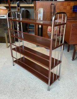 Bauhaus Étagère aus gebogenem Stahl & Blech, 1930er