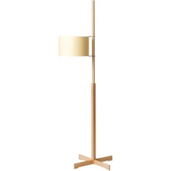 Beige TMM Stehlampe aus Buchenholz von Miguel Milá