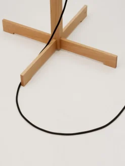 Beige TMM Stehlampe aus Buchenholz von Miguel Milá
