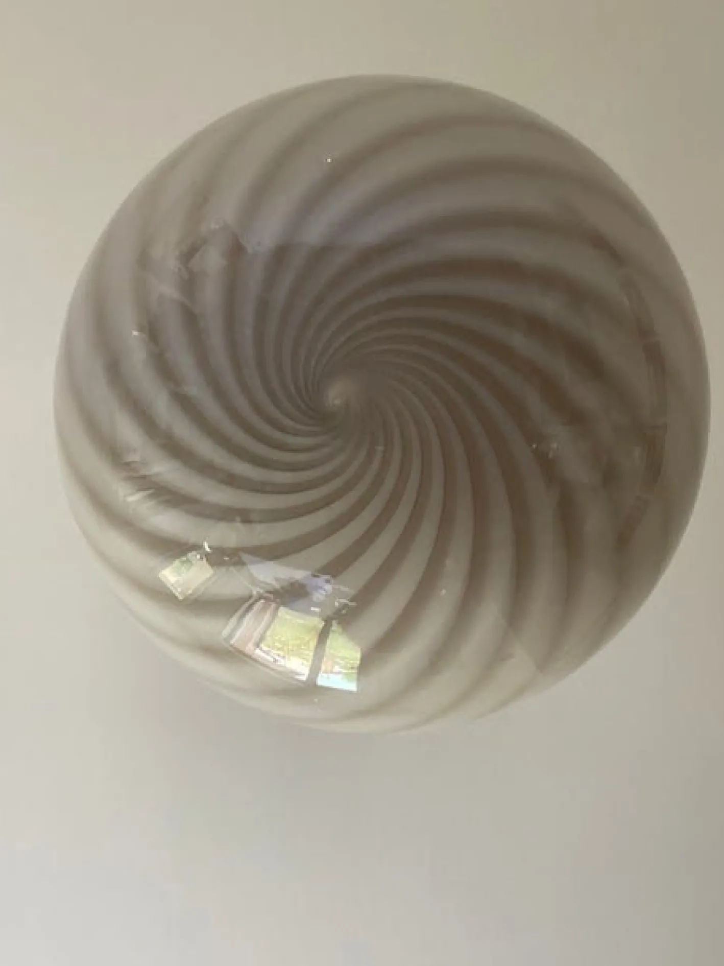Beige & Weiße Sphere Hängelampe aus Muranoglas von Simoeng