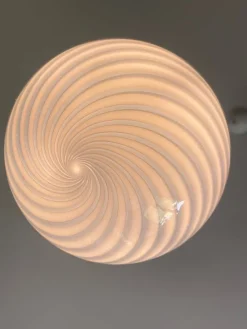 Beige & Weiße Sphere Hängelampe aus Muranoglas von Simoeng