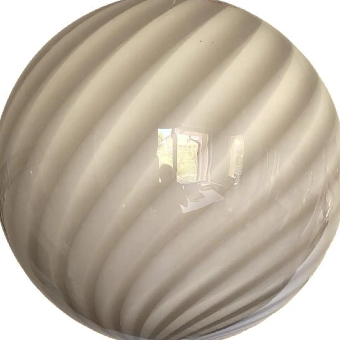 Beige & Weiße Sphere Hängelampe aus Muranoglas von Simoeng