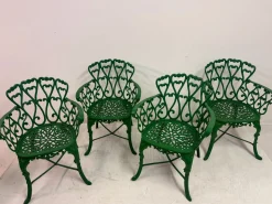 Belgischer Vintage Gartentisch mit Stühlen von De Puydt, 1950er, 5er Set