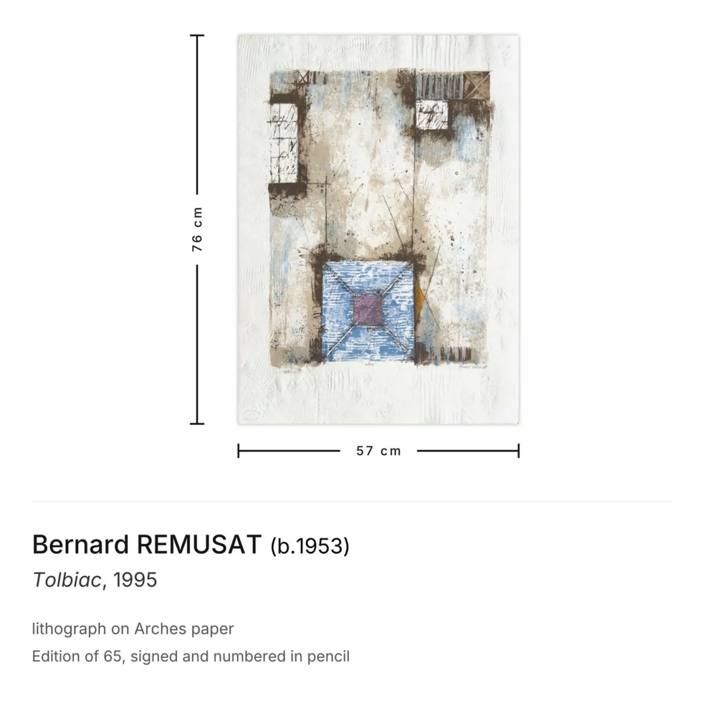 Bernard Remusat, Tolbiac, 1995, Lithographie