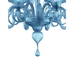 Blauer venezianischer Kronleuchter aus satiniertem Muranoglas von Simoeng