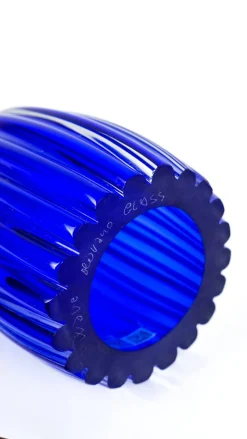Blaue Skulpturale Hornvase aus Muranoglas von Beltrami für Made Murano Glass, 2019