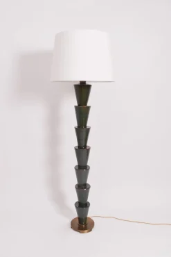Blue and Green Ceramic Nizwa Floor Lamp from Barracuda Interiors