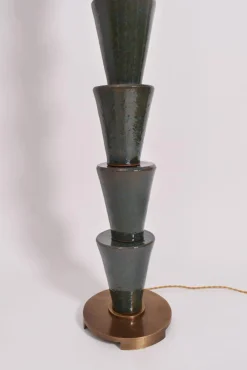 Blue and Green Ceramic Nizwa Floor Lamp from Barracuda Interiors