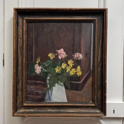 Blumenstrauß in der Vase, Anfang 20. Jh., Öl auf Holz, Gerahmt