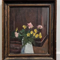 Blumenstrauß in der Vase, Anfang 20. Jh., Öl auf Holz, Gerahmt