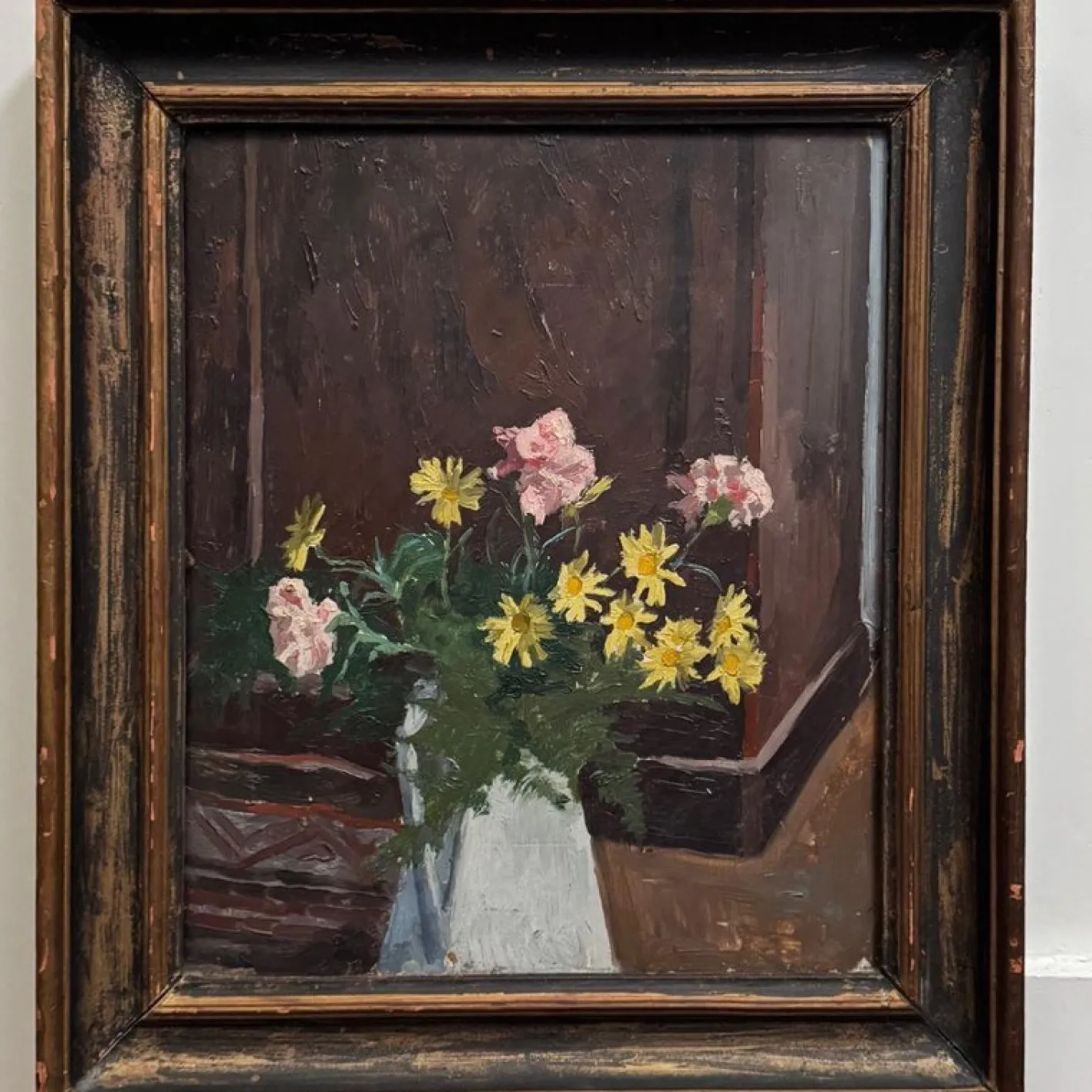 Blumenstrauß in der Vase, Anfang 20. Jh., Öl auf Holz, Gerahmt