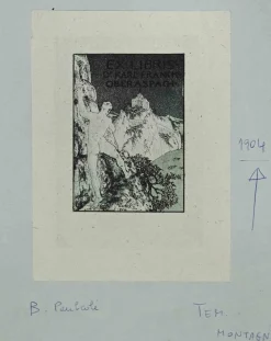 B. Paulcole, Ex Libris Dr. Karl Franck, Holzschnitt, 1904