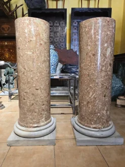 Breccia Marmorsäulen, 1780er, 2er Set