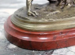 Bronze eines Braque Hundes aus 19. Jahrhundert von Pj Mêne