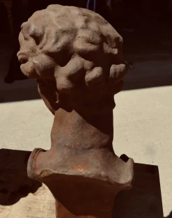 Büste aus Gusseisen von Michelangelo David, 1960