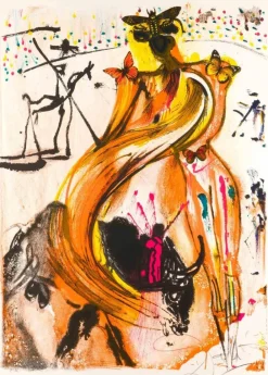 Bullfighting with Butterflies, 1972, Lithographie