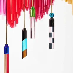 Bunte Hängelampe aus Kristallglas von Reflections Copenhagen