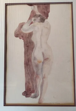 Camille Roche, Akte von vorne und hinten, 1920er-1940er, Aquarelle, 2er Set