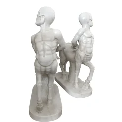 Centaur Skulpturen aus Marmor, 1980er, 2er Set