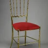 Chiavari Stuhl aus Messing & rotem Samt, 1950