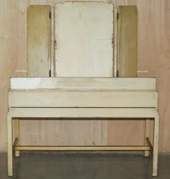 Chinesischer Chinoiserie Frisiertisch und Hocker aus Nussholz, 1920er, 2er Set