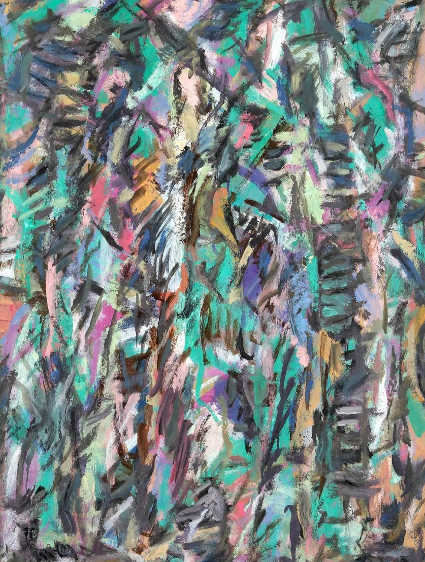 David Lan Bar - Composition - 1978 - Öl auf Leinwand 1978