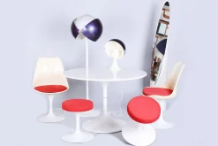 Deutsche Mid-Century Sitzgruppe aus Aluminium von Eero Saarinen, 1950er, 5er Set