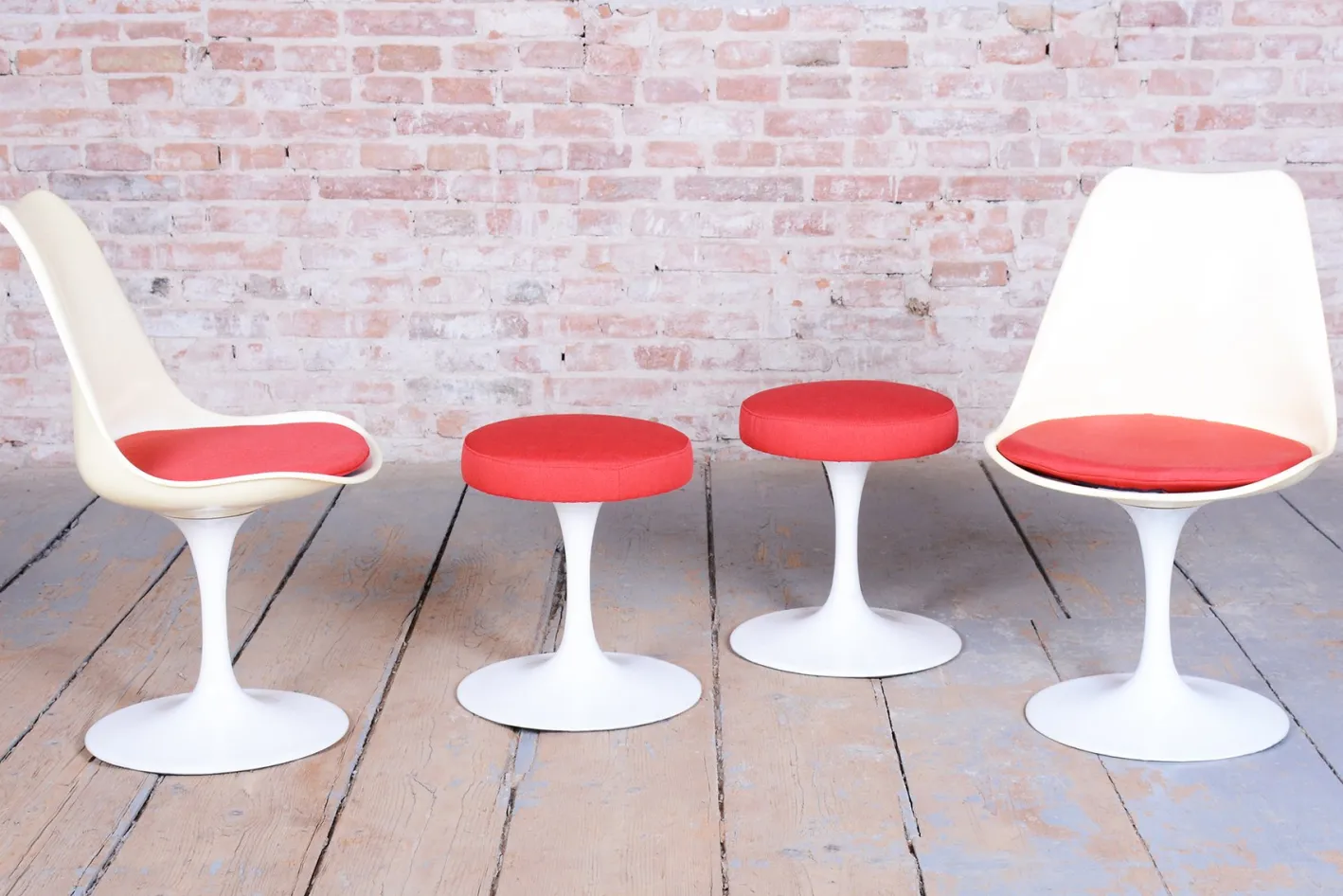 Deutsche Mid-Century Sitzgruppe aus Aluminium von Eero Saarinen, 1950er, 5er Set