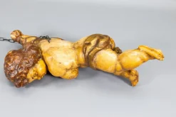 Deutsche Puttenfigur aus geschnitztem Holz im barocken Stil