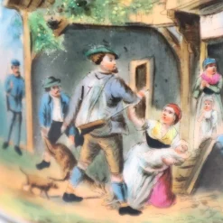 Deutscher Antiker Bierkrug aus Stein mit Steingut auf Steinplatte, 1880er