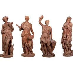 Die 4 Jahreszeiten Statuen aus Terrakotta Impruneta, Ende 20. Jh., 4er Set