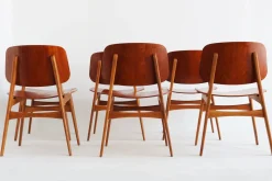 Dänische Modell 155 Schalen Stühle von Børge Mogensen für Soborg, 1950, 6er Set