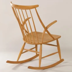 Dänischer Schaukelstuhl aus Buche von Illum Wikelso für Niels Eilsen, 1960er