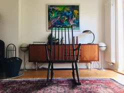 Dänischer Schwarzer Schaukelstuhl, 1950er