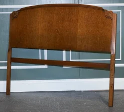 Doppeltes Kopfteil aus geschnitzter Eiche im Art Deco Stil